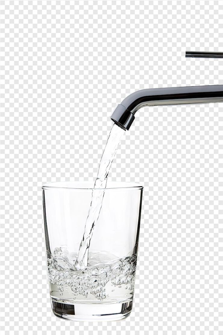 PSD un bicchiere d'acqua viene versato in un bicchiere