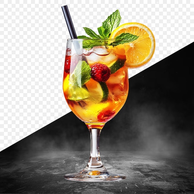 un bicchiere di cocktail con una paglia e una paglia