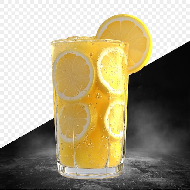 un bicchiere di limonata con fette di limone