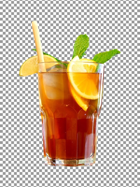 Un bicchiere di limonata con una fetta di lime isolata su sfondo trasparente