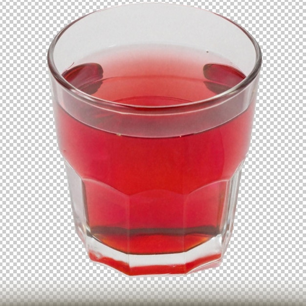 un bicchiere di liquido rosso con un liquido rossto in esso