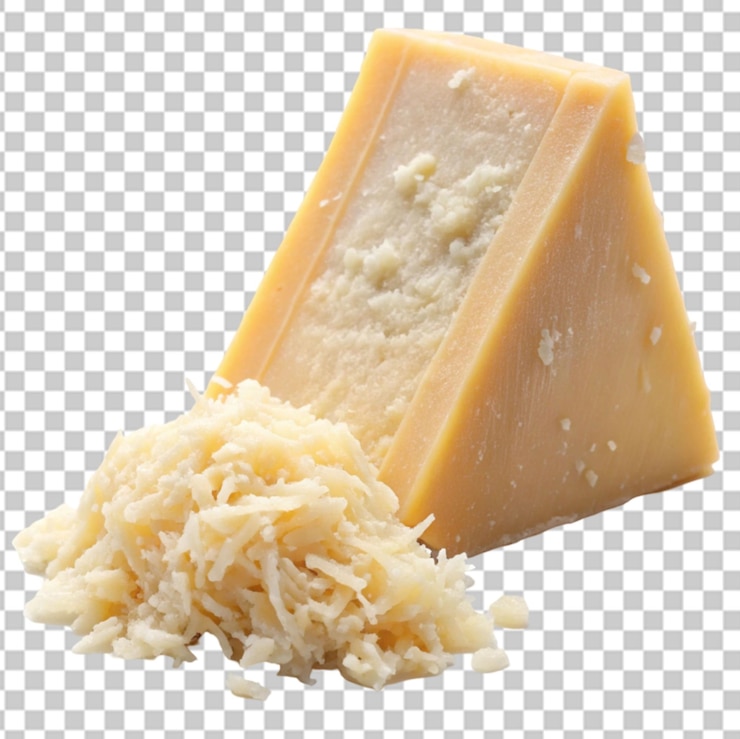 PSD un blocco di formaggio con un quadrato di formaggio a crema su uno sfondo trasparente