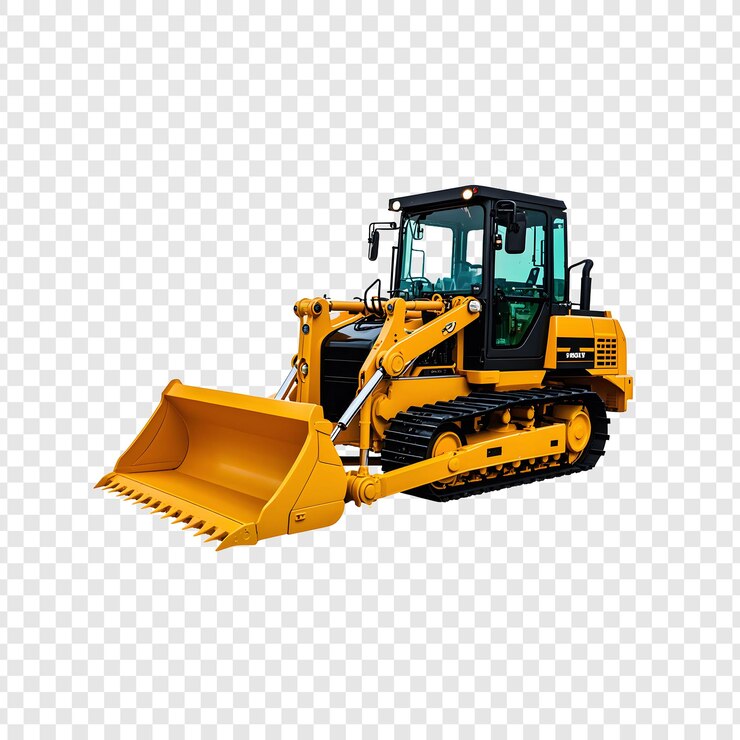 PSD un bulldozer con un paraurti giallo