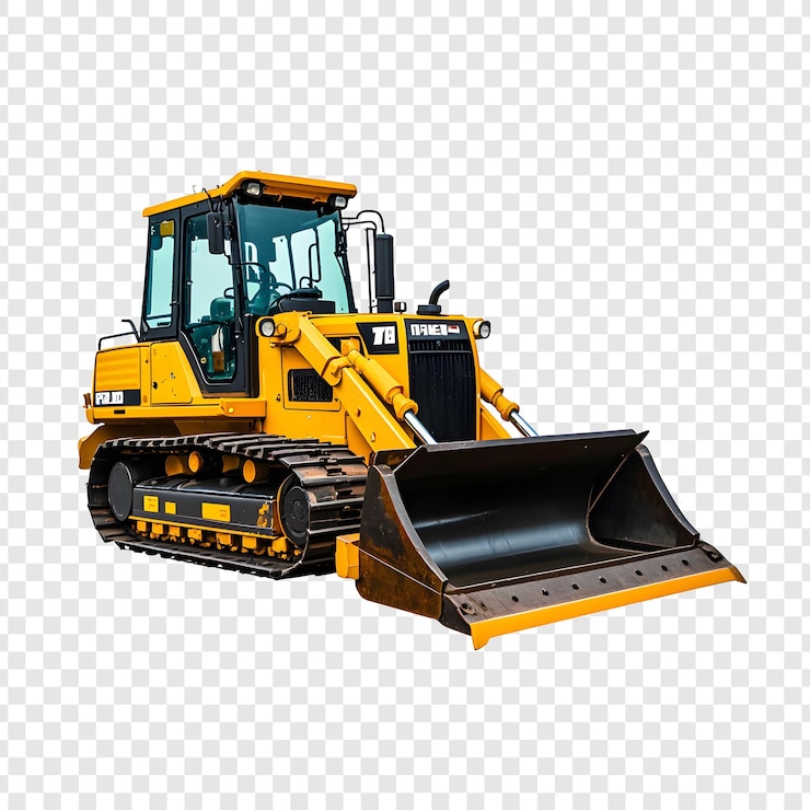 PSD un bulldozer giallo con una maniglia nera