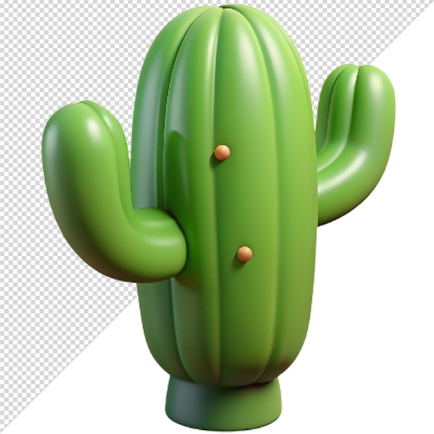 un cactus verde con una cima verde e un punto rosso in cima