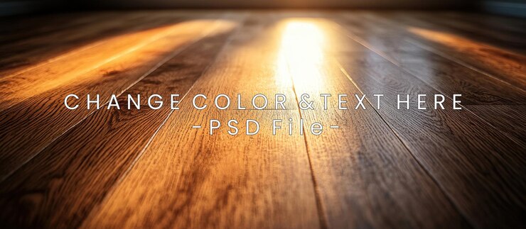 PSD un caldo pavimento di legno bagnato dalla luce solare un lussuoso dettaglio interno