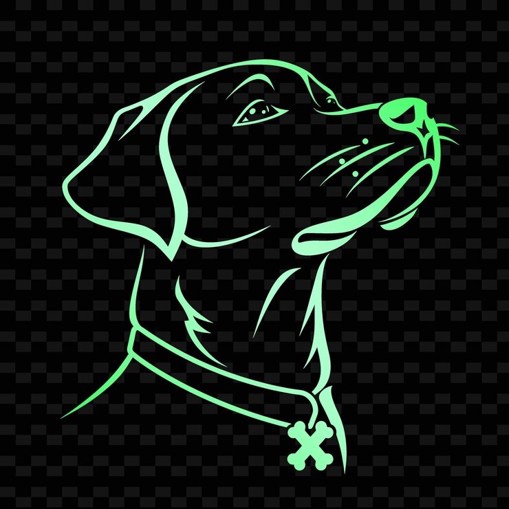 PSD un cane con un osso in bocca