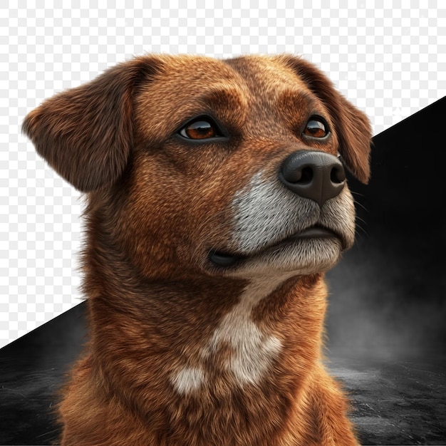 un cane con uno sfondo nero e le parole cane su di esso