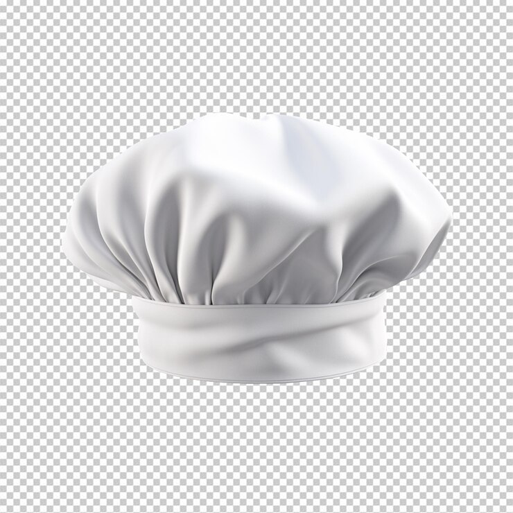 Un cappello da chef bianco perfetto isolato su uno sfondo trasparente