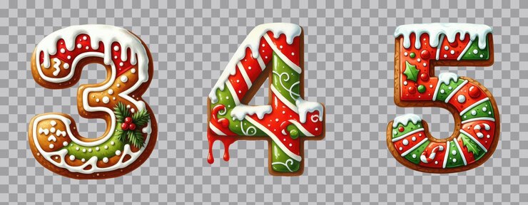 PSD un carino set di alfabeti di natale