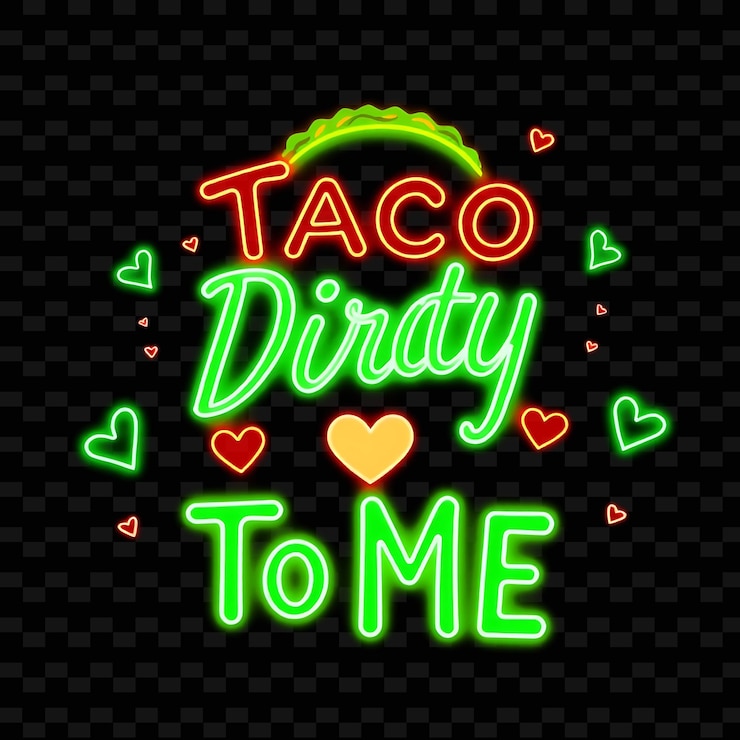 PSD un cartello al neon per i tacos per me dice " taco "