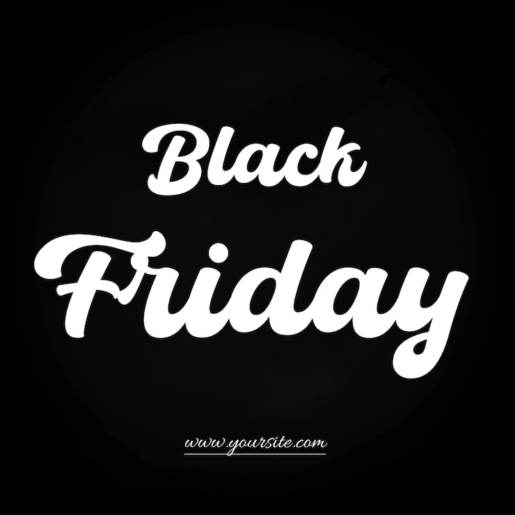 PSD un cartello bianco e nero che dice black friday friday su di esso