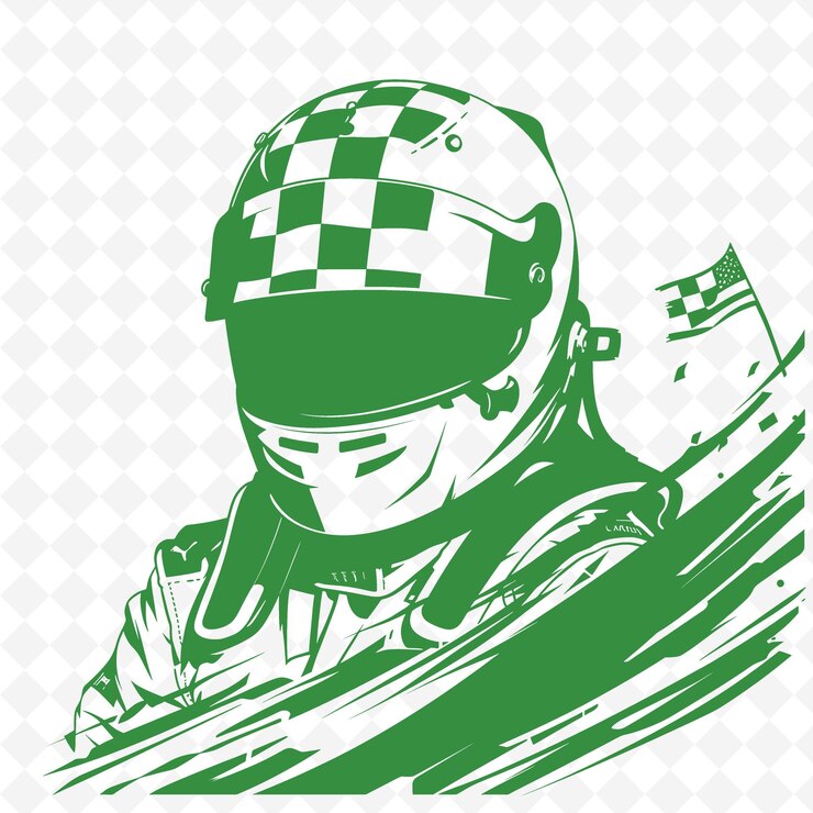 PSD un casco verde con un'immagine di una persona che indossa un casco