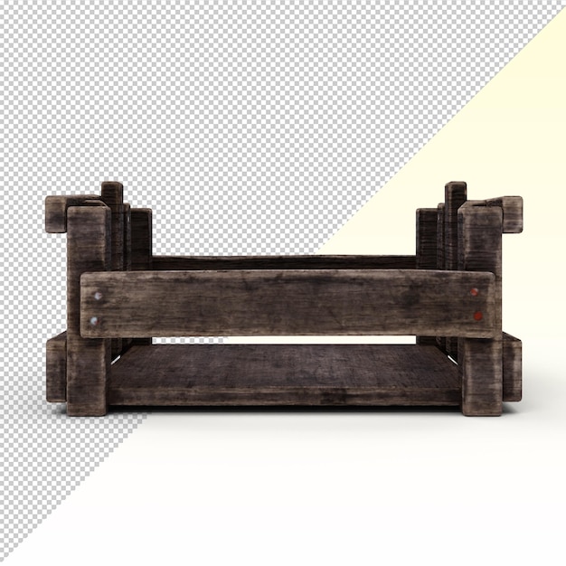 Un cestino di legno isolato