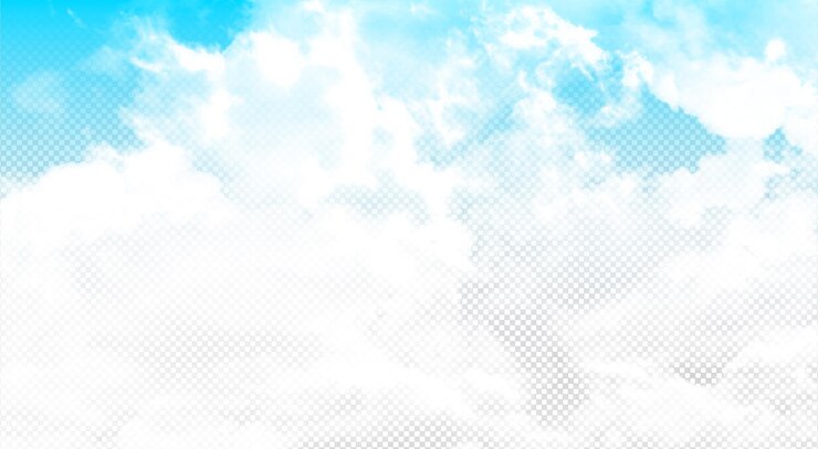 PSD un cielo blu con nuvole bianche isloated su sfondo trasparente