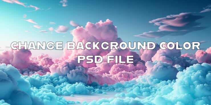 PSD un cielo pieno di nuvole rosa e blu