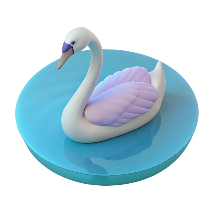 PSD un cigno bianco è su un tavolo blu con una copertina blu
