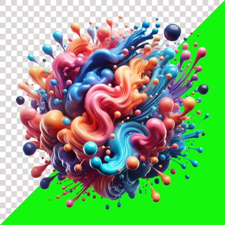 PSD un colorato spruzzo di liquido è creato dall'artista