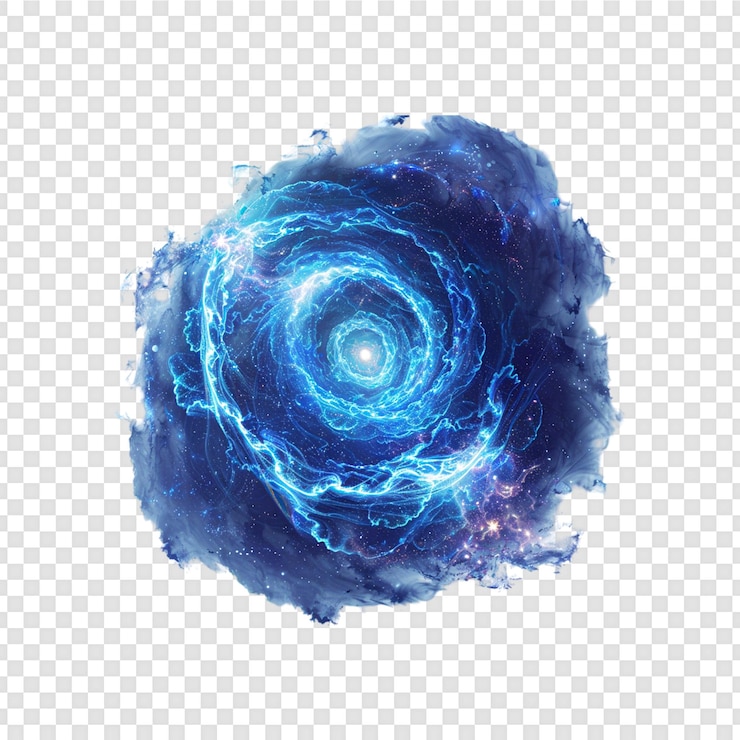 PSD un colorato vortice di galassie cosmiche isolato su uno sfondo trasparente