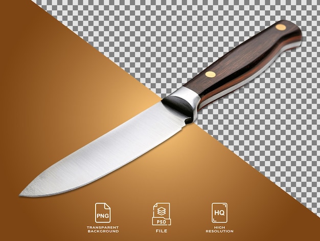 Un coltello con manico in legno