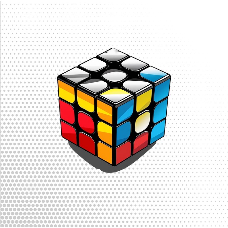 PSD un cubo colorato con sopra la parola cubi