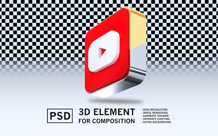 PSD un cubo rosso con uno sfondo bianco e uno sfondo nero e bianco