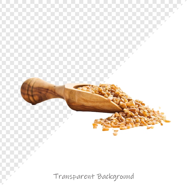 un cucchiaio di legno è tenuto in un cucchio di legno e una ciotola di semi
