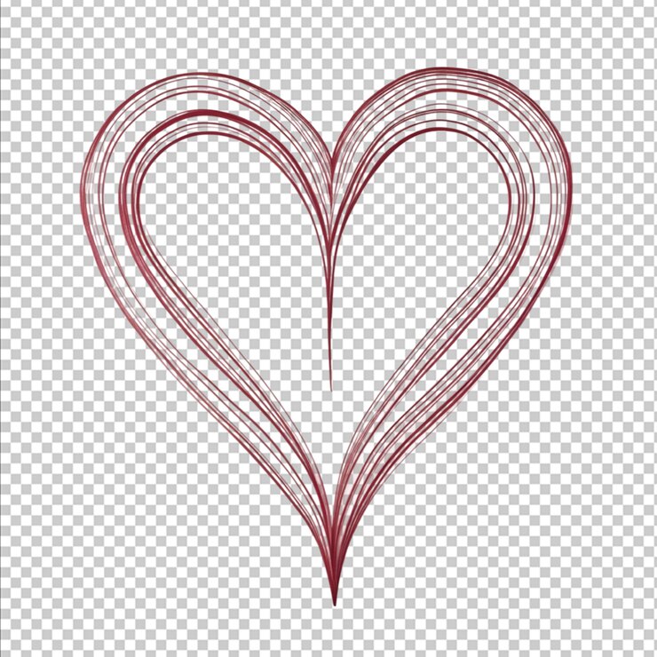 PSD un cuore audace, delicato e intricatamente dettagliato.
