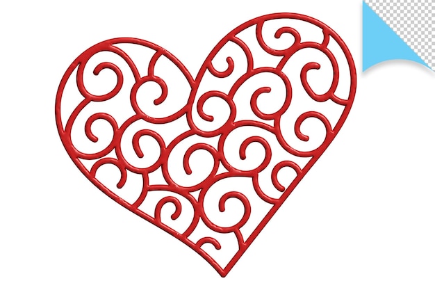 Un cuore rosso con un'etichetta blu che dice "l'amore è nel mezzo"