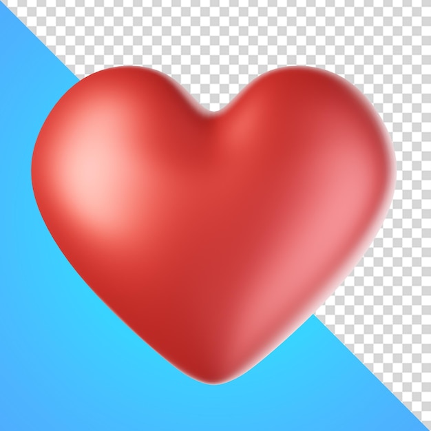 Un cuore rosso con uno sfondo blu e uno sfondo blu.
