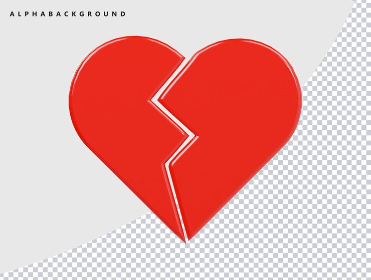 PSD un cuore rosso con uno sfondo nero e le parole libero sul fondo