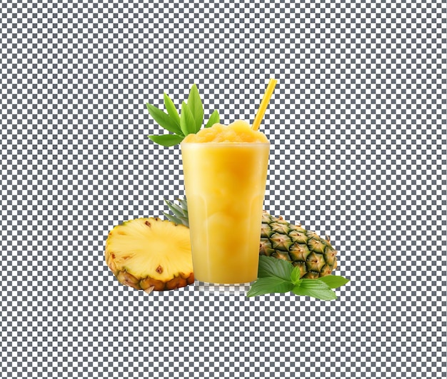 un delizioso frullato di ananas e zenzero isolato su uno sfondo trasparente