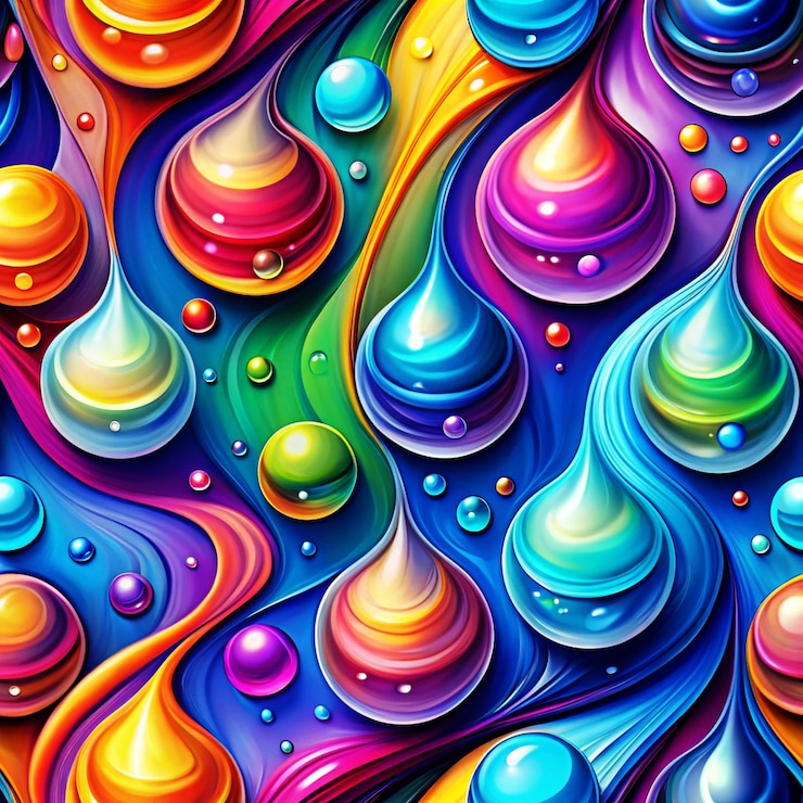 PSD un dipinto colorato degli arcobaleni nell'acqua