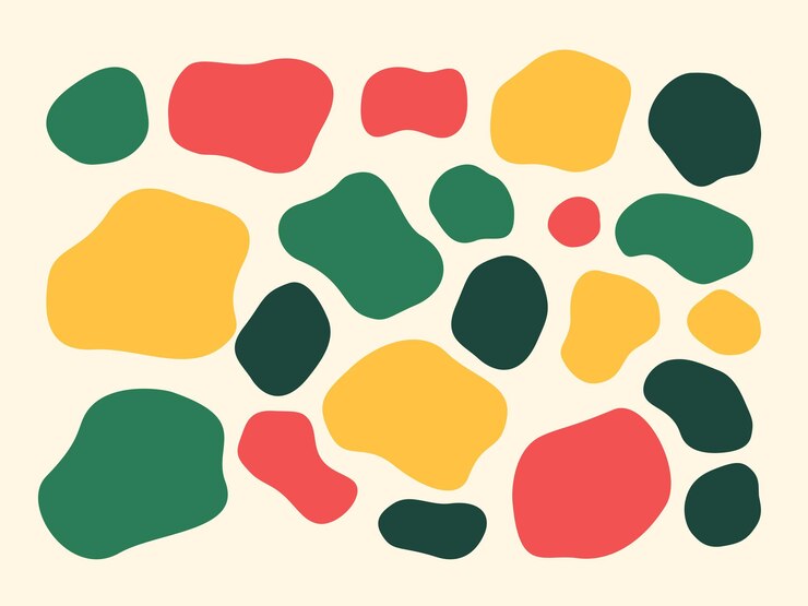 PSD un dipinto di un modello verde e rosso e giallo sullo sfondo forma astratta senza cuciture
