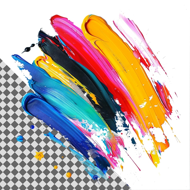 PSD un dipinto di vernice colorata con diversi colori su di esso