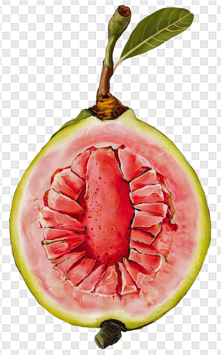 PSD un disegno di un cocomero con un frutto rosso tagliato a metà