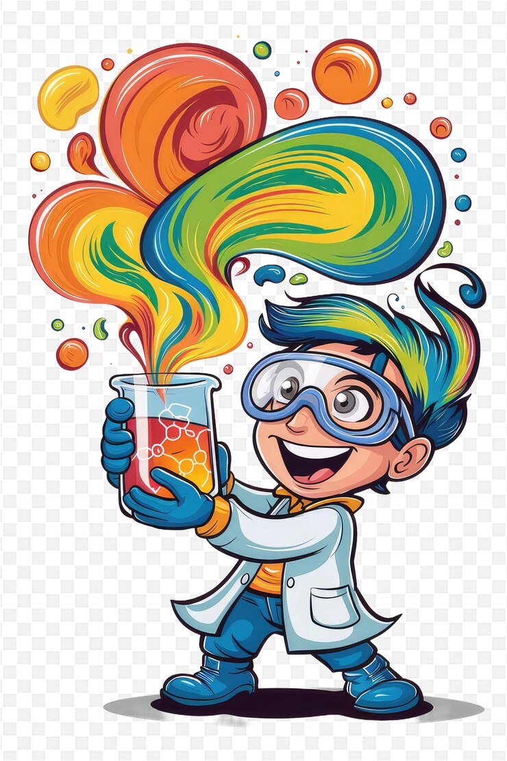 PSD un disegno di un personaggio di cartone animato con i capelli colorati di un ragazzo che tiene un bicchiere di birra