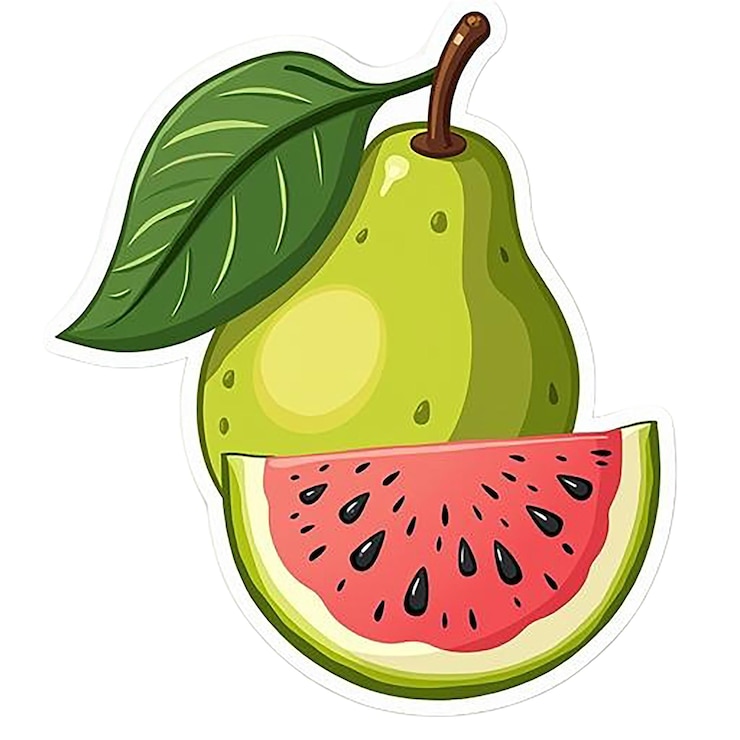 PSD un disegno di un pompelmo verde con una foglia verde