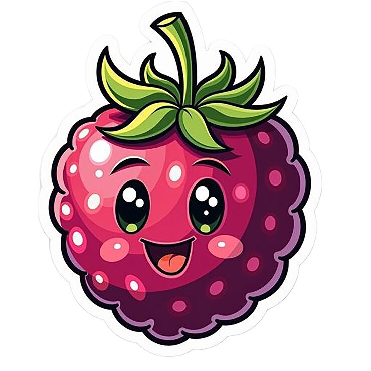 PSD un disegno di una fragola con una faccia sorridente