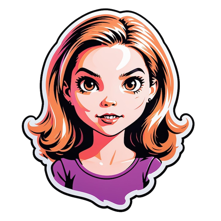 PSD un disegno di una ragazza con una camicia rosa che dice il nome