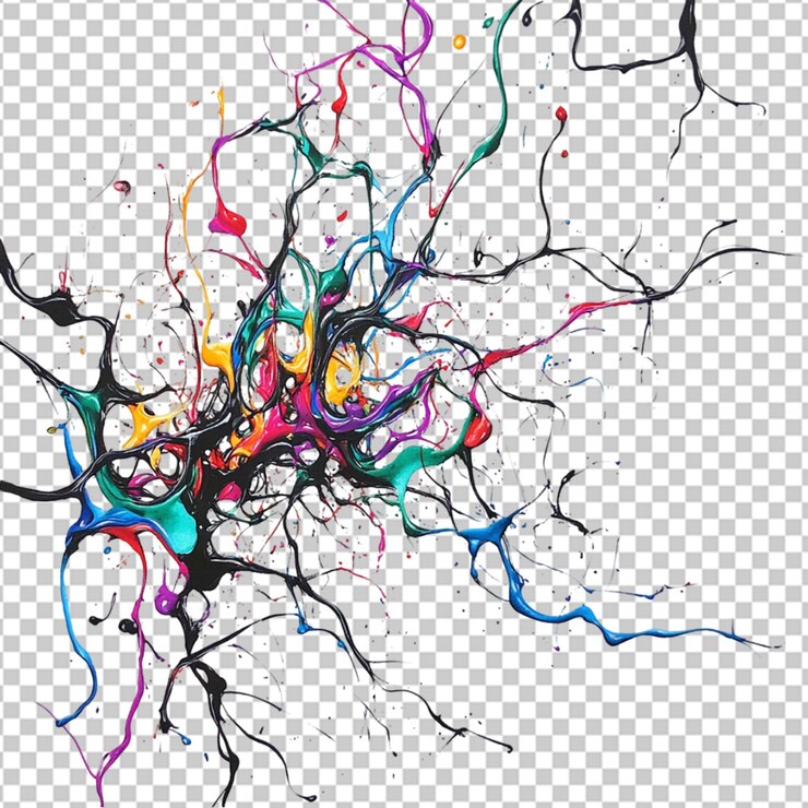 PSD un disegno di una testa umana con il cervello disegnato su di essa
