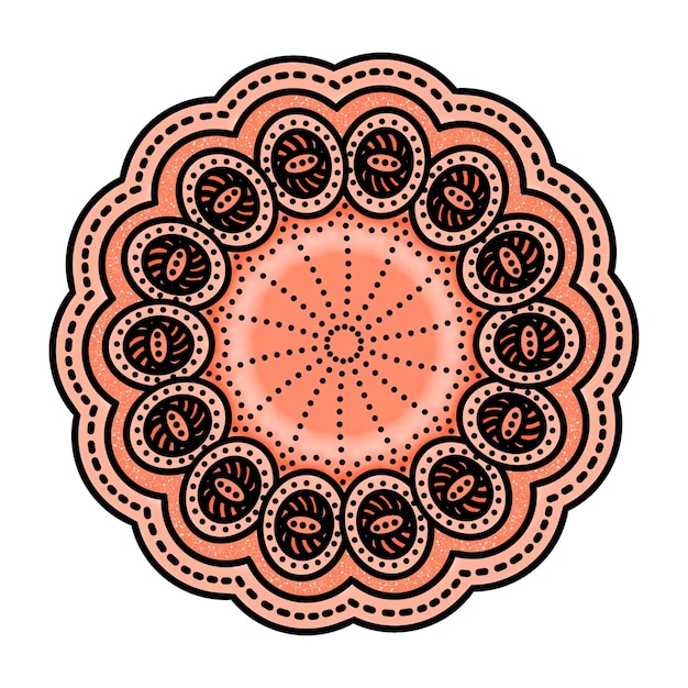 un disegno in un cerchio arancione