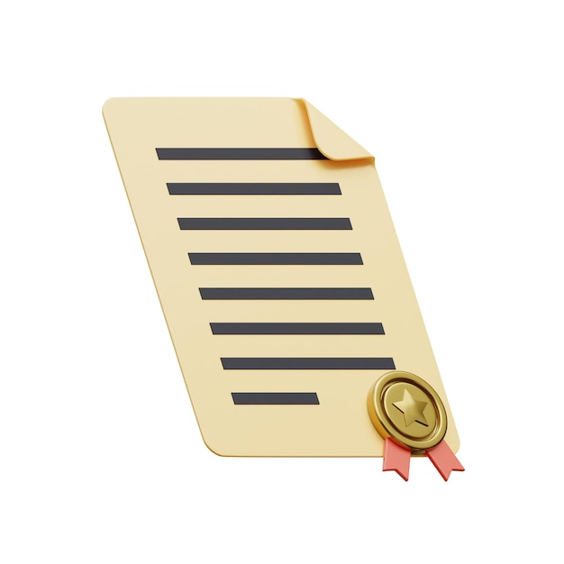 Un documento giallo con una puntina rossa in alto.