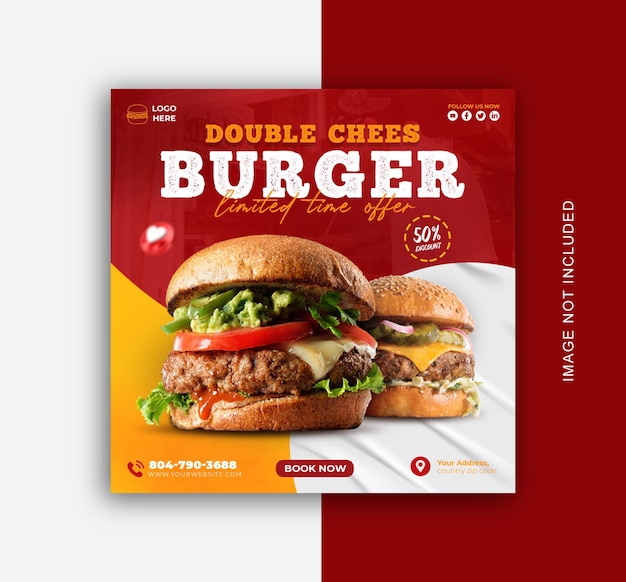 un doppio hamburger pubblicizza i doppii hamburger al formaggio