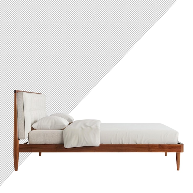 Un'elegante cornice di letto con testata imbottita