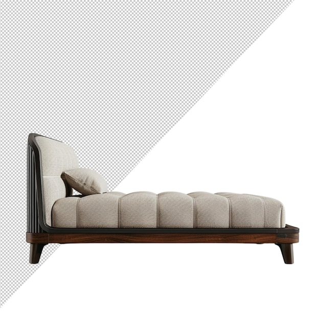 Un'elegante cornice di letto con testata imbottita