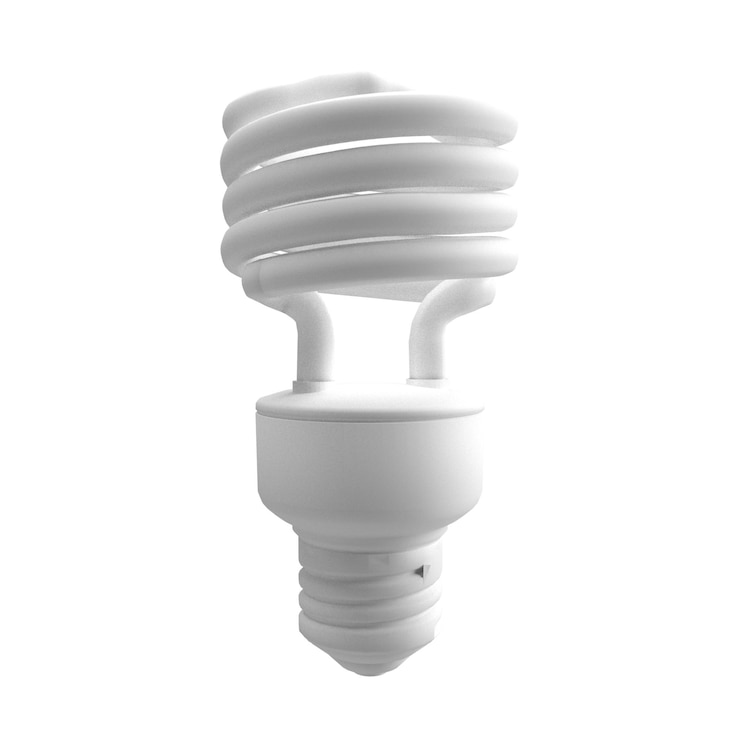 PSD un'energia della lampadina bianca 3d realistica