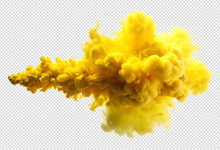 un'esplosione di fumo giallo png