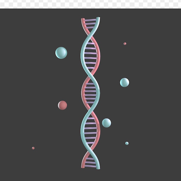 Un filamento di dna dal colore blu e rosa.