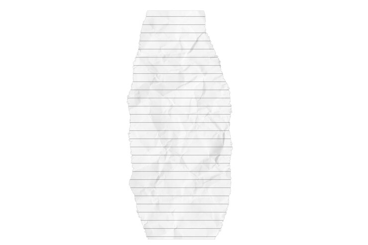 PSD un foglio bianco strappato e arrugginito con linee nere